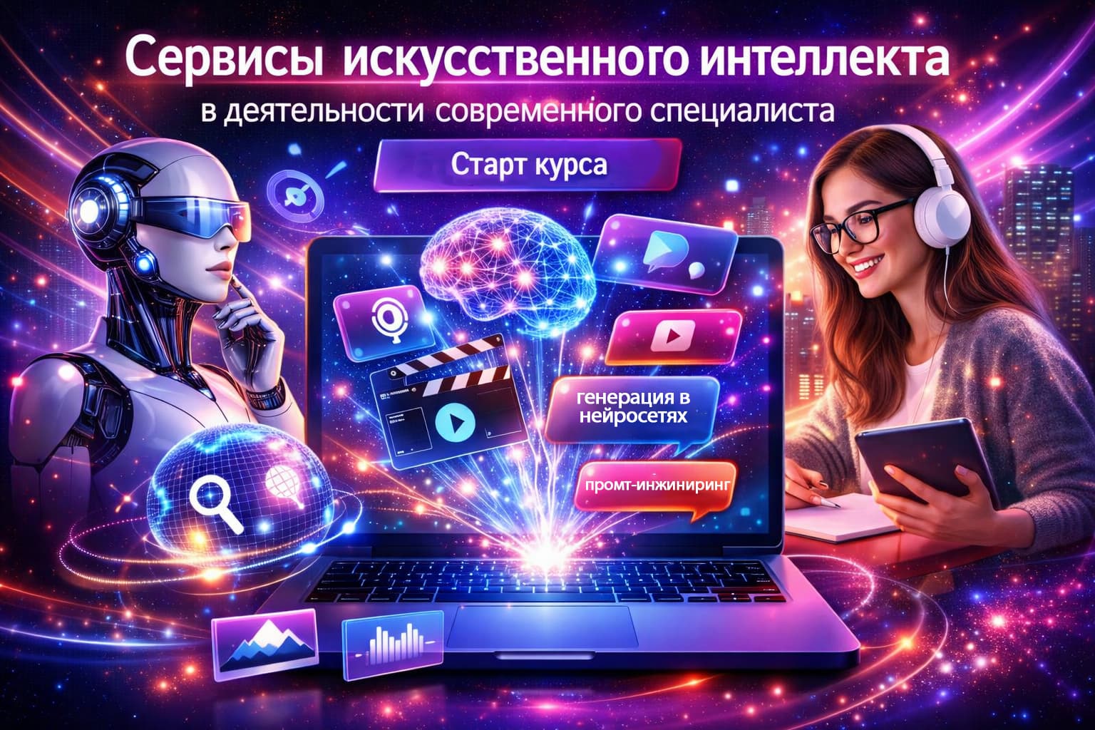 Повышение квалификации по программе  «Сервисы искусственного интеллекта в деятельности современного специалиста». СТАРТ – 28 сентября