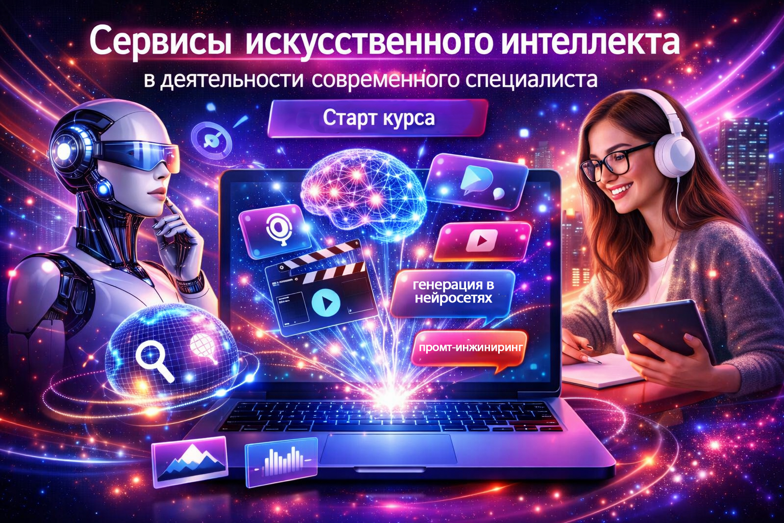 Повышение квалификации по программе  «Сервисы искусственного интеллекта в деятельности современного специалиста». СТАРТ – 28 сентября